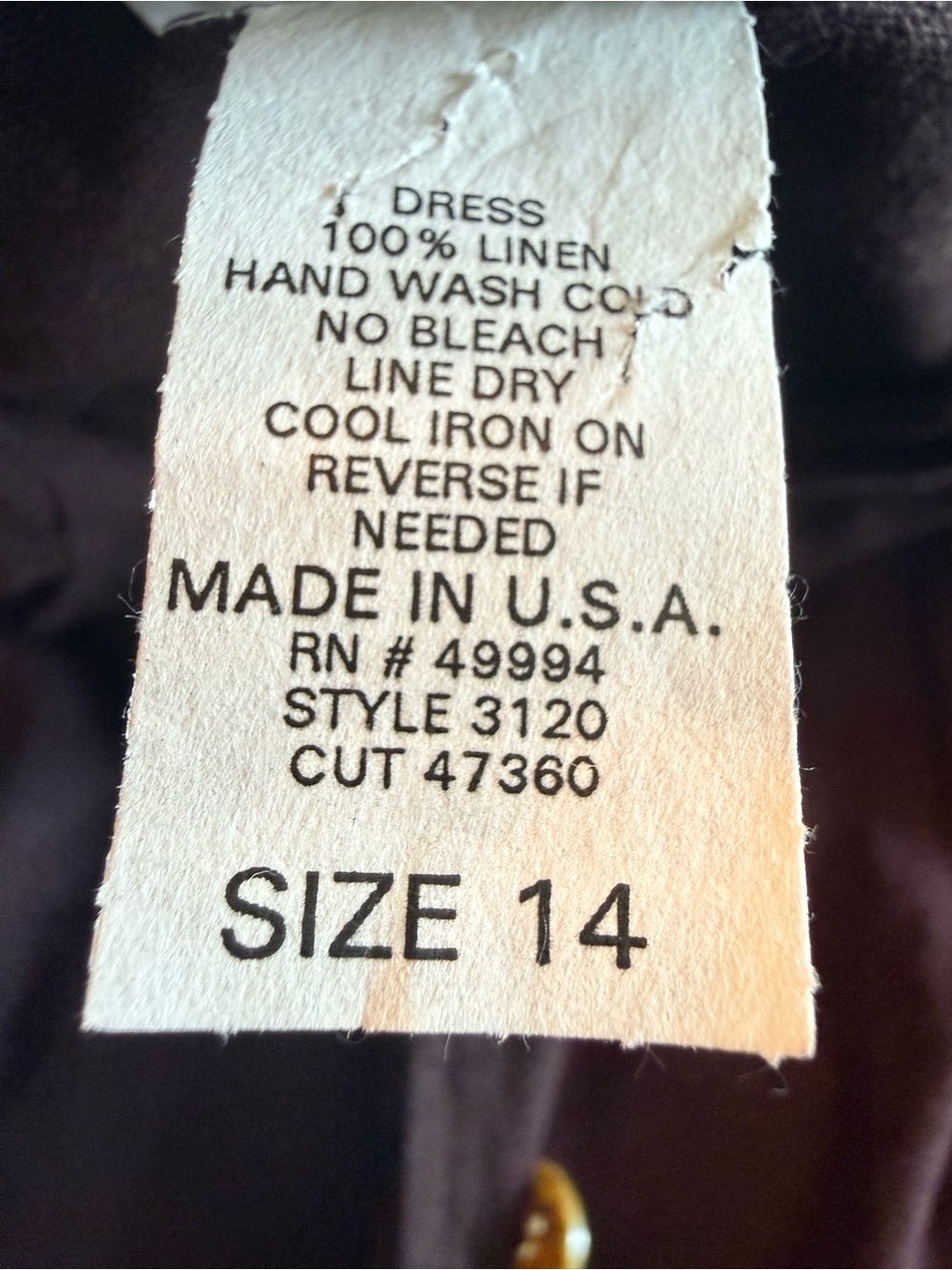 R&M Richards Sleeveless Dark Brown Button-Front Linen Midi Dress with Waist Tie - Picture 5 of 5